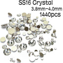 Clear Glass Rhinestones Set for Nail Art and Crafts Kit