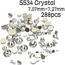 Clear Glass Rhinestones Set for Nail Art and Crafts Kit