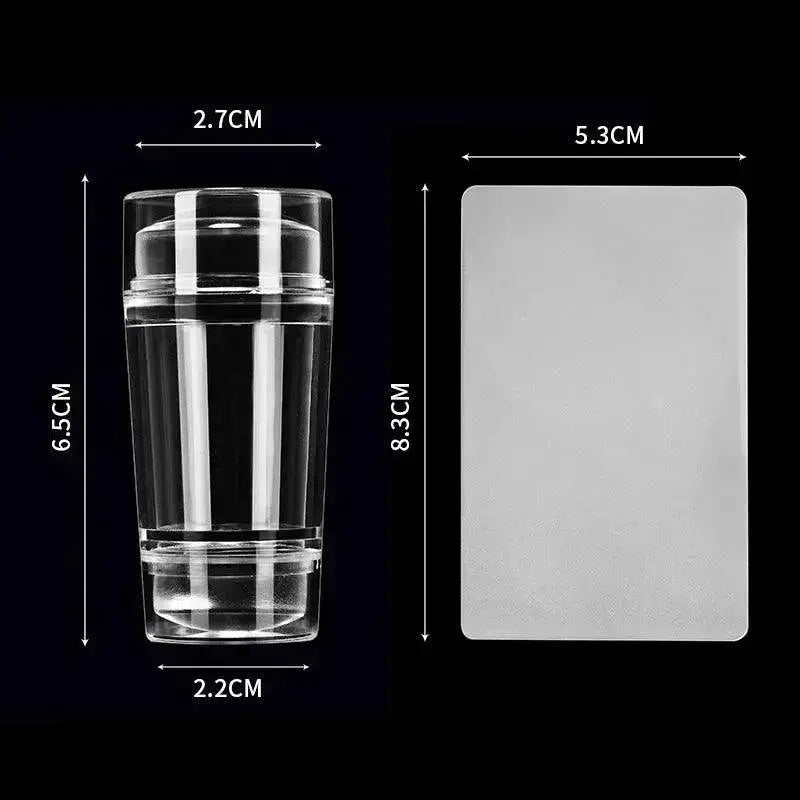Clear Jelly Nail Art Stamper And Scraper Set Upgrade Designs — product view 12