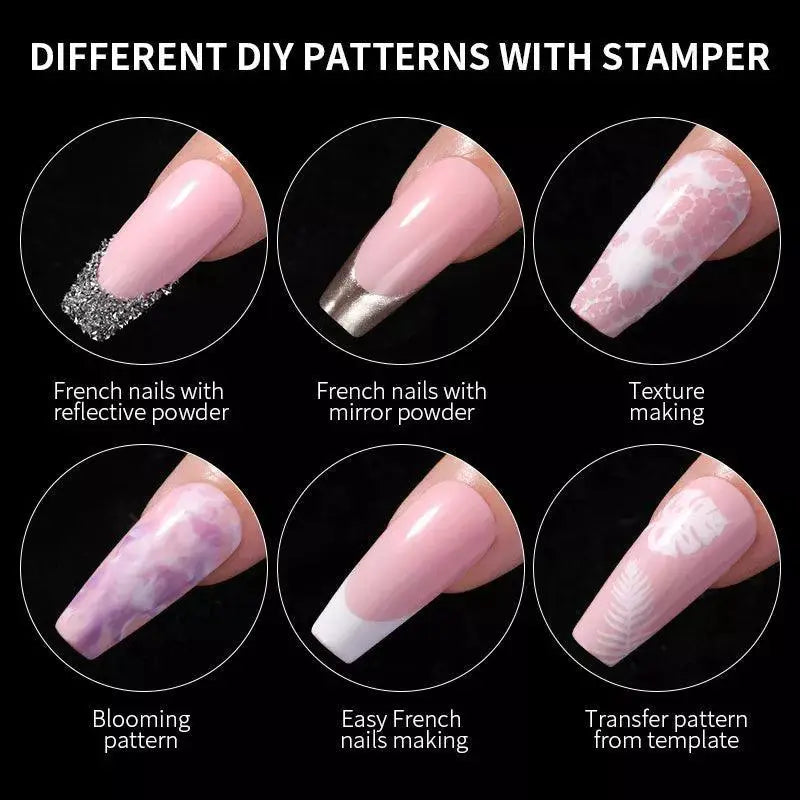 Clear Jelly Nail Art Stamper And Scraper Set Upgrade Designs