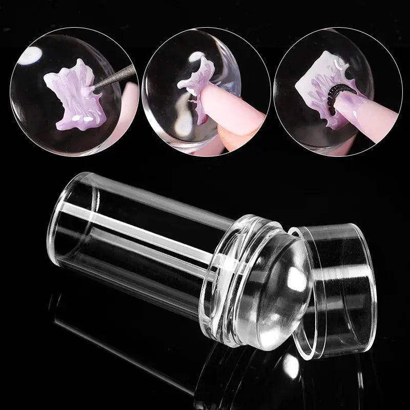 Clear Jelly Nail Art Stamper And Scraper Set Upgrade Designs