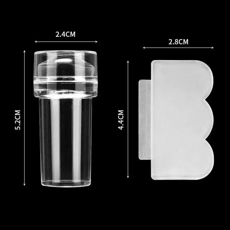 Clear Jelly Nail Art Stamper And Scraper Set Upgrade Designs