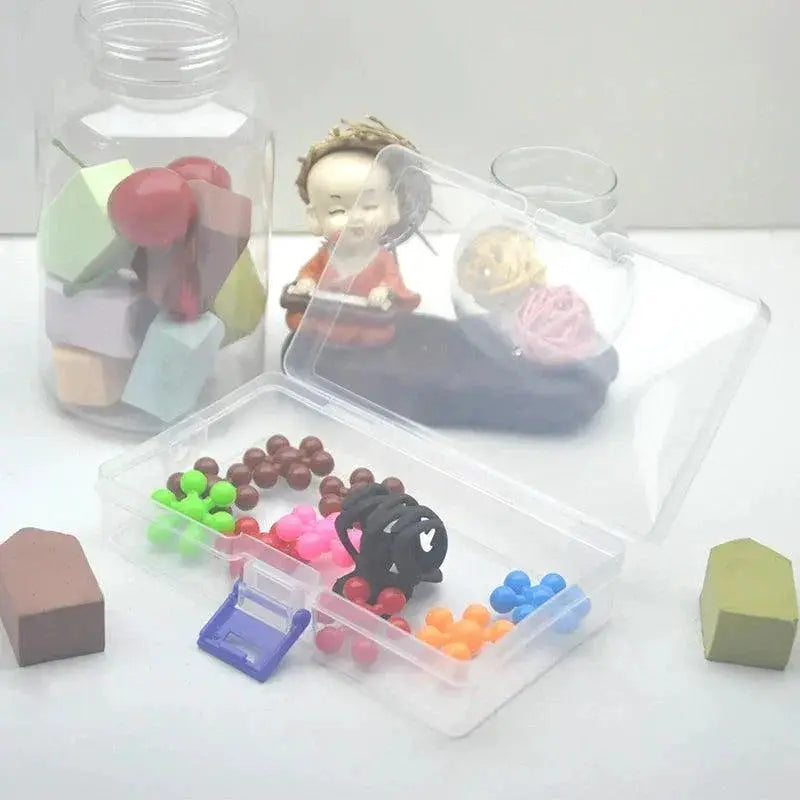 Clear Plastic Storage Boxes Set Organize Small Items