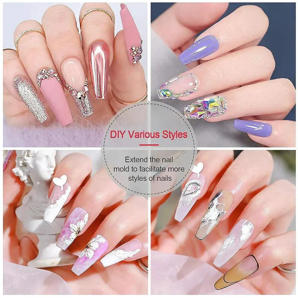 Clear Poly Gel Ballerina Nail Tips Easy Application