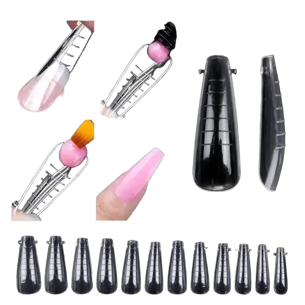 Clear Poly Gel Ballerina Nail Tips Easy Application — product view 1