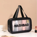 Clear PVC Cosmetic Bag Elegant Transparent Travel Makeup Organizer