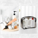 Clear PVC Cosmetic Bag Elegant Transparent Travel Makeup Organizer