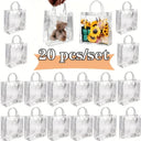 Clear PVC Gift Bags With Handles 20 Count Reusable Party Favor Bags For Birthday