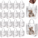 Clear PVC Gift Bags With Handles 20 Count Reusable Party Favor Bags For Birthday