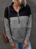 Clearance Special Offer Contrast Color Pullover Hoodie Women