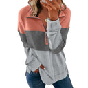Clearance Special Offer Contrast Color Pullover Hoodie Women