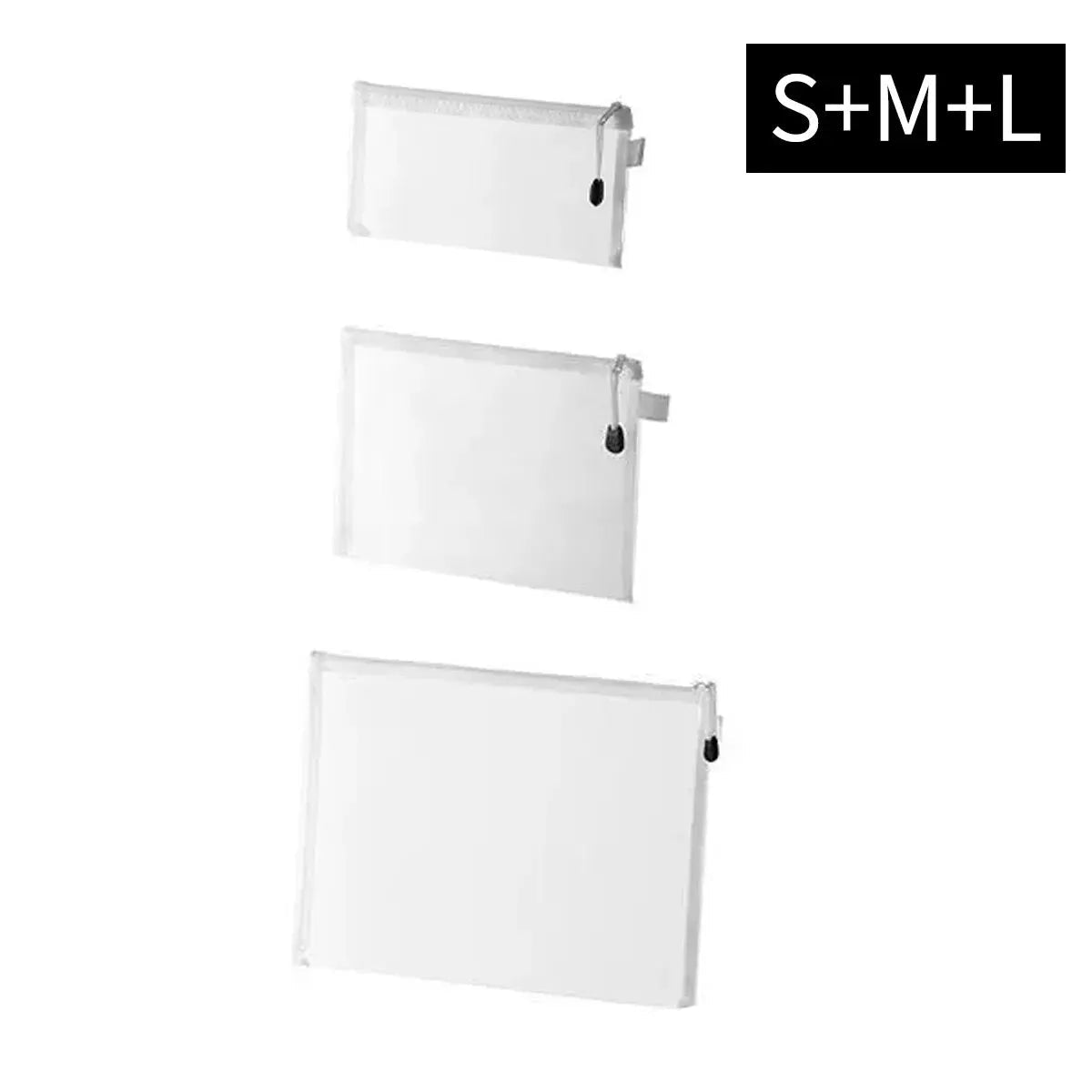 ClearPack Nylon Mesh Zipper Pouches Set A4 A5 A6 - Transparent Breathable Storage
