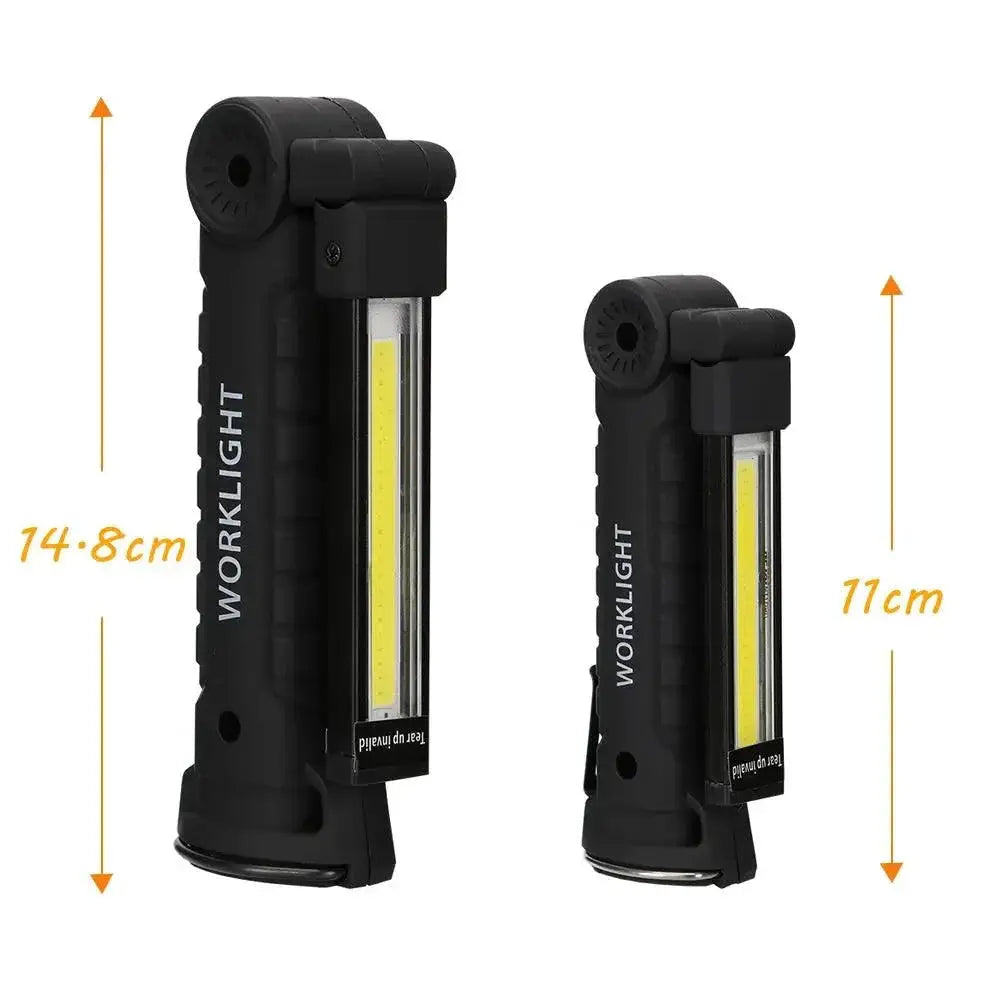 COB LED Flashlight For Camping And Work Light Portable Torch