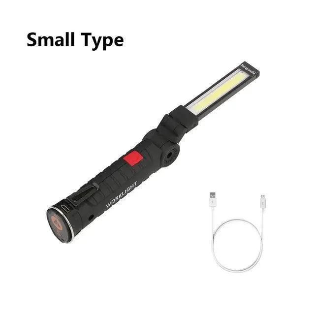 COB LED Flashlight For Camping And Work Light Portable Torch