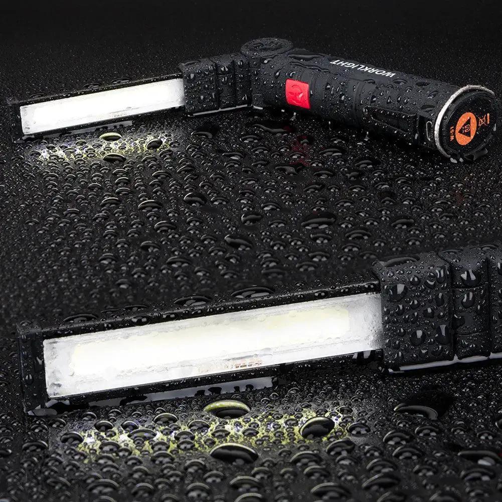 COB LED Flashlight For Camping And Work Light Portable Torch