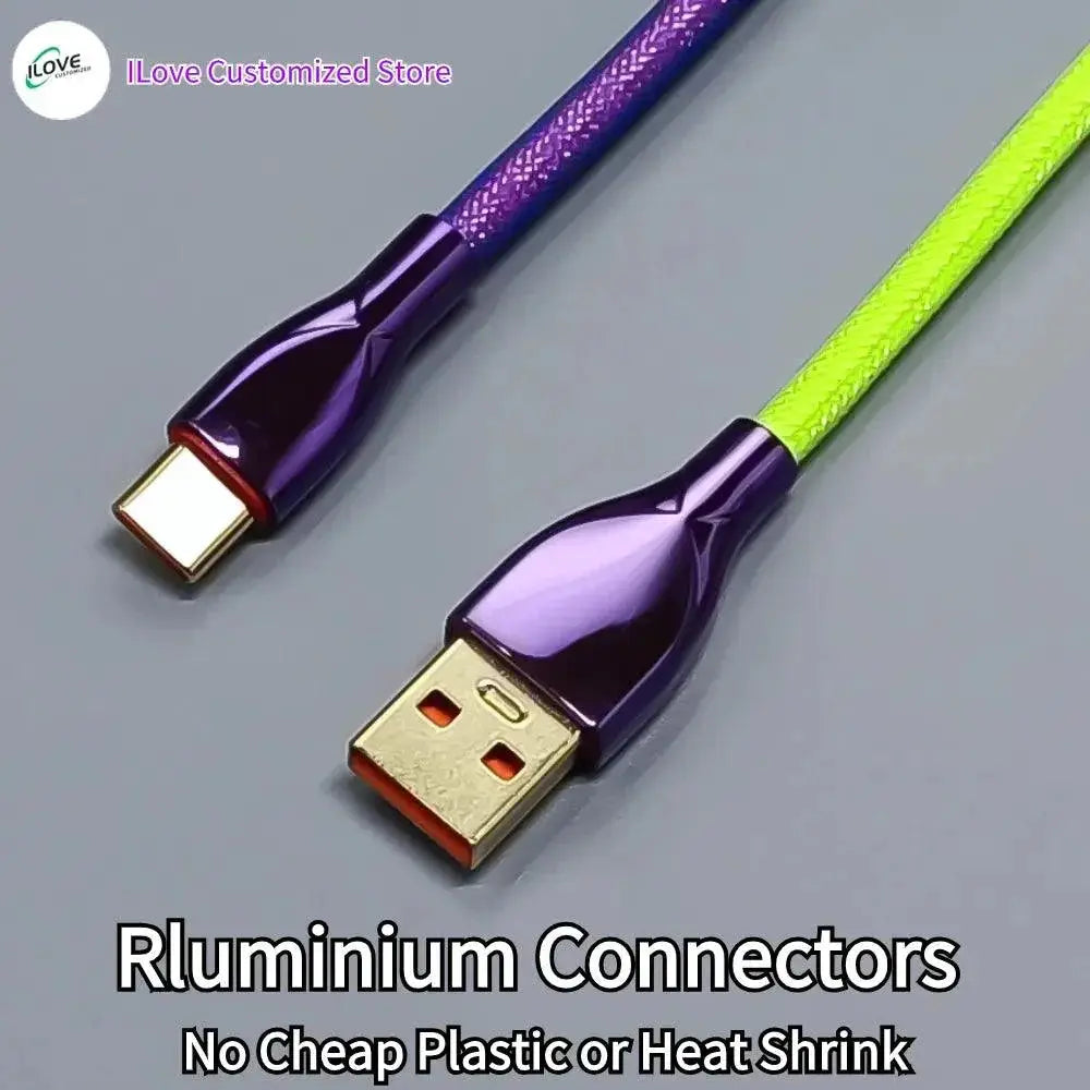 Coiled USB C Keyboard Cable Premium Wired For Gaming