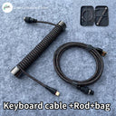 Coiled USB C Keyboard Cable Premium Wired Solution for Gaming