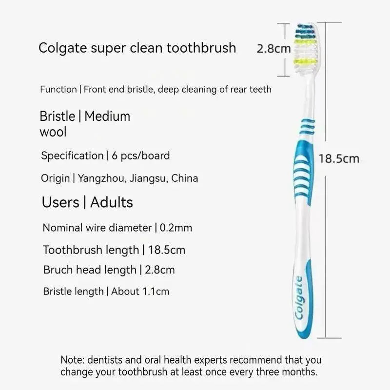 Colgate Soft Bristle Family Toothbrush Set 6 Pack Essentials