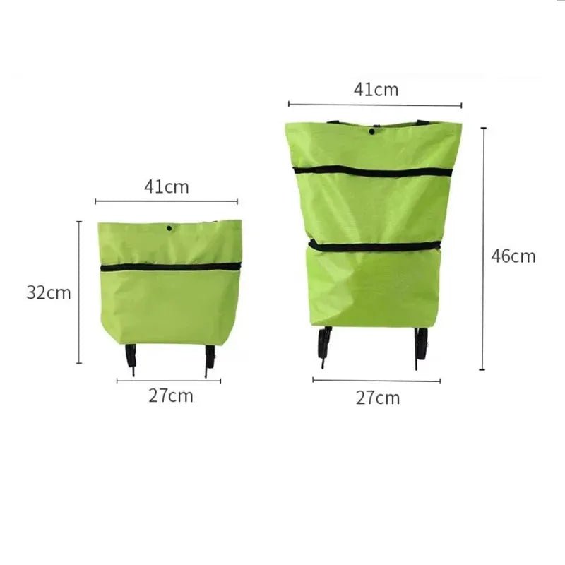 Collapsible Wheeled Shopping Cart For Home Grocery Eco Friendly Foldable Trolley