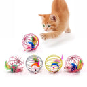 Colorful Cat Teaser Wand With Bell Mouse Toy For Pets