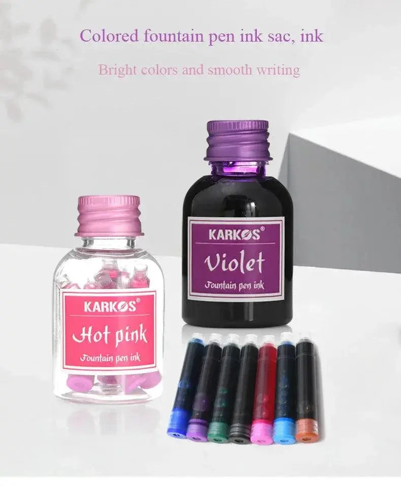 Colorful Fountain Pen Ink Set Vibrant Refillable 10 Colors