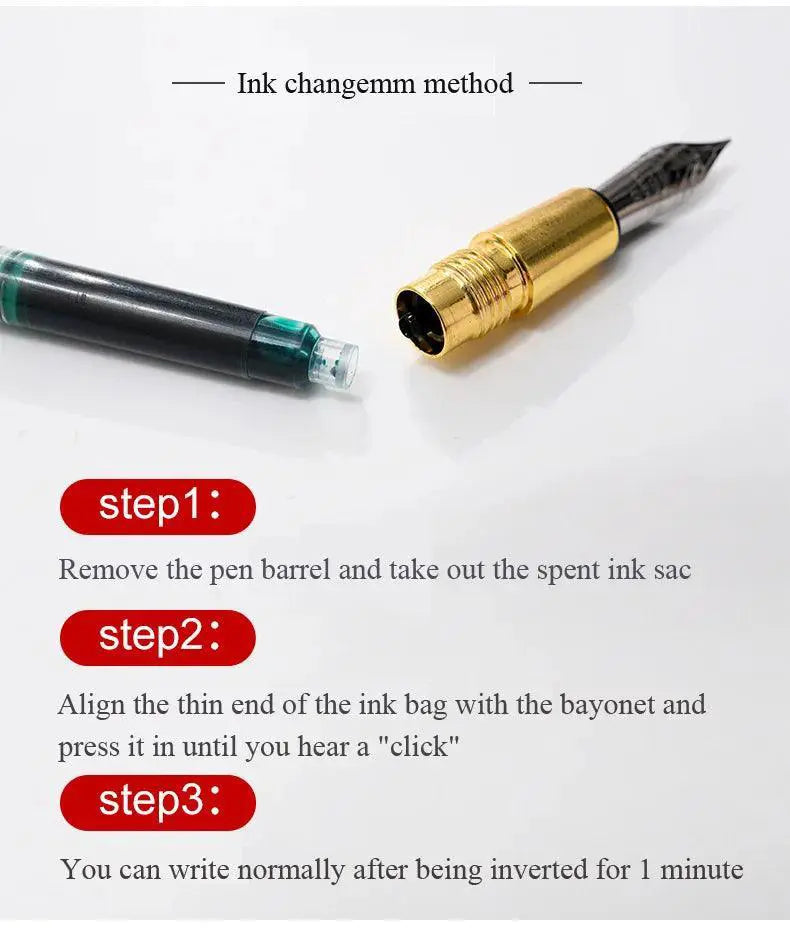 Colorful Fountain Pen Ink Set Vibrant Refillable 10 Colors