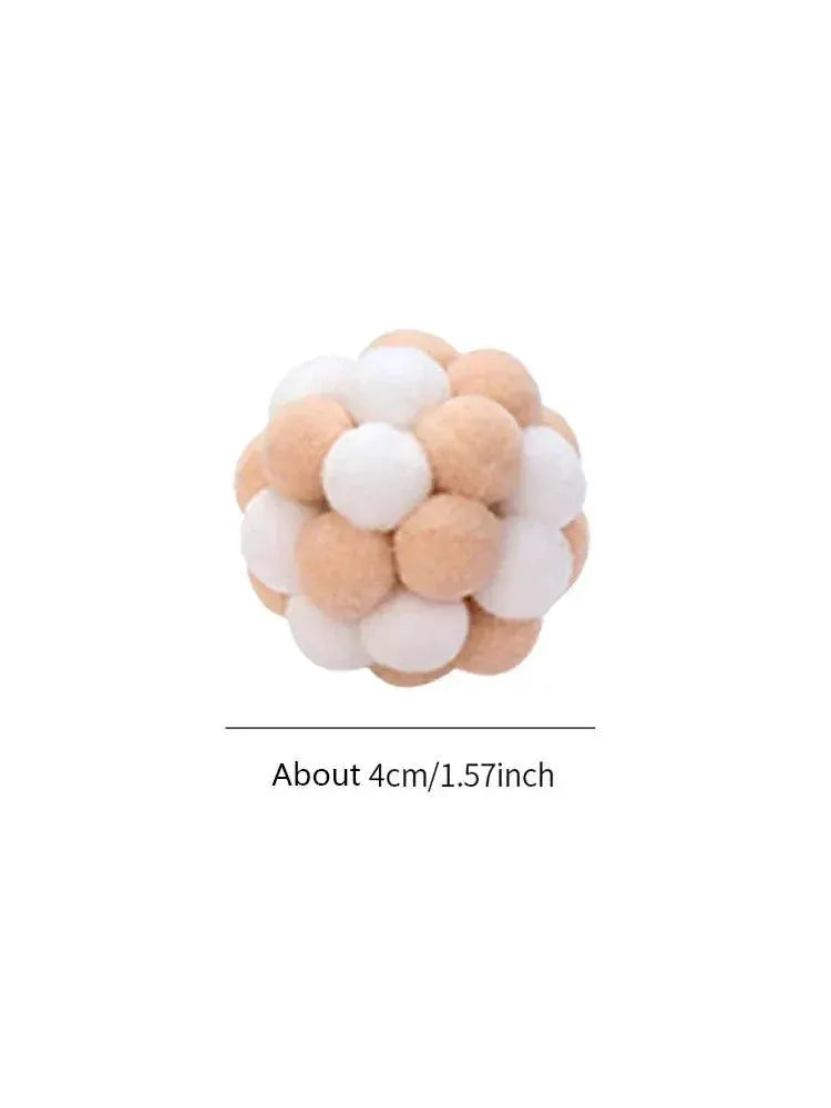 Colorful Handmade Bell Ball Cat Toy For Chase And Play