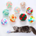 Colorful Handmade Bell Ball Cat Toy For Chase And Play Fun