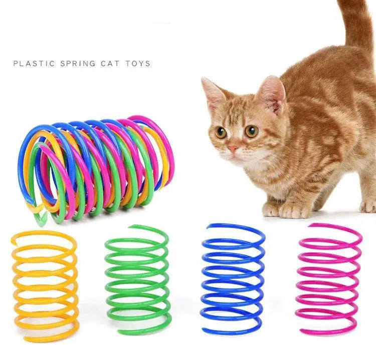 Colorful Interactive Cat Spring Toy for Active Playtime Fun