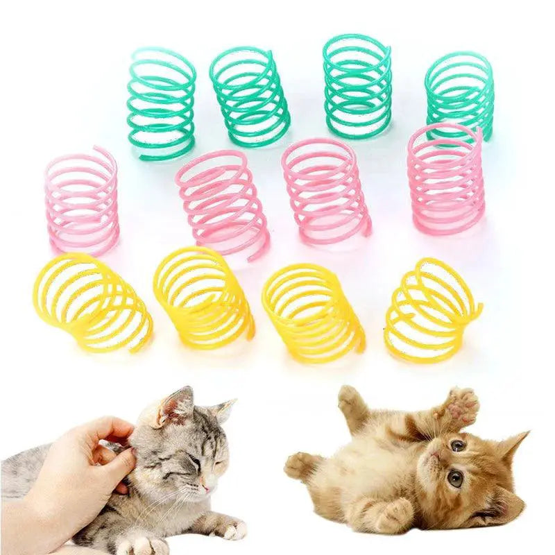 Colorful Interactive Cat Spring Toy for Active Playtime Fun