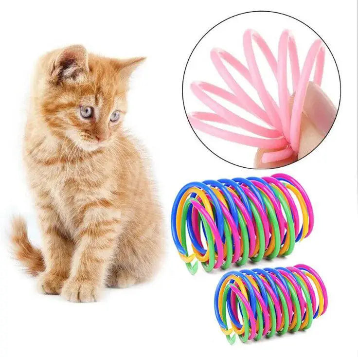 Colorful Interactive Cat Spring Toy for Active Playtime Fun