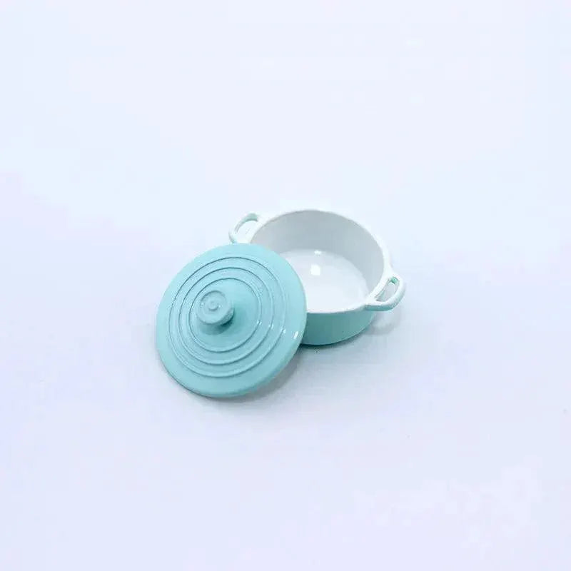Colorful Miniature Metal Soup Pot for Dollhouse Kitchen