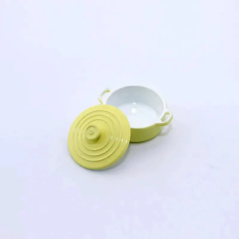 Colorful Miniature Metal Soup Pot for Dollhouse Kitchen