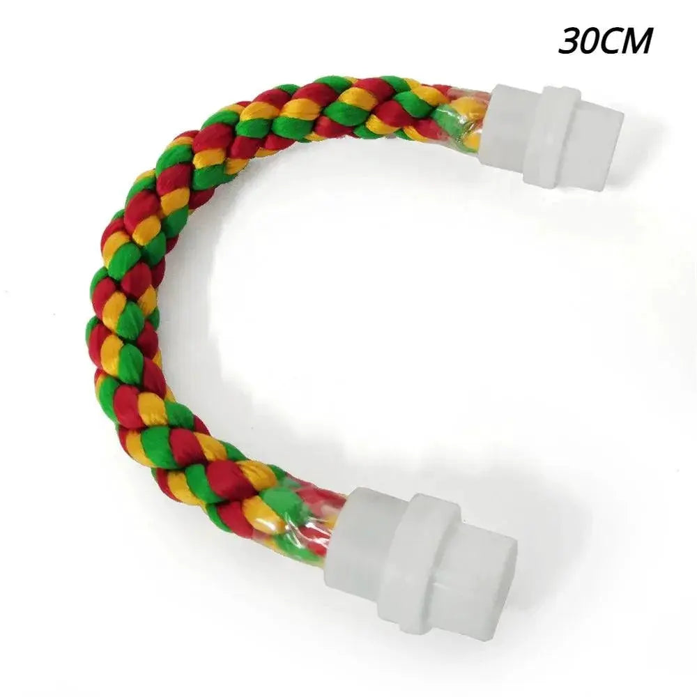Colorful Parrot Rope Hanging Swing Bird Cage Toy Accessories