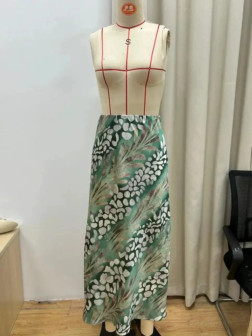Elegant Patchwork Midi Dress for Women — pink skirt