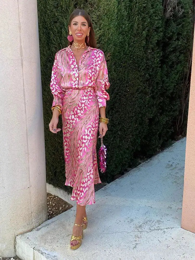 Colorful Patchwork Midi Dress Stand Out In Elegant Style