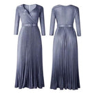 Colorful Pleated Maxi Dress: Vibrant Elegant Party Wear