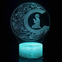 Colorful Remote-Controlled 3D Acrylic LED Night Light for Kids