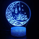 Colorful Remote-Controlled 3D Acrylic LED Night Light for Kids