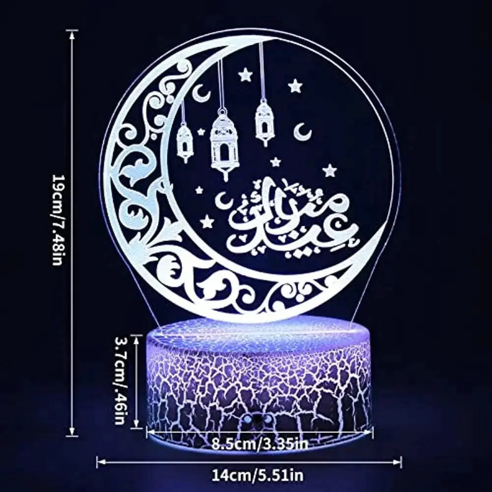 Colorful Remote Controlled 3D Acrylic LED Nightlight Kids