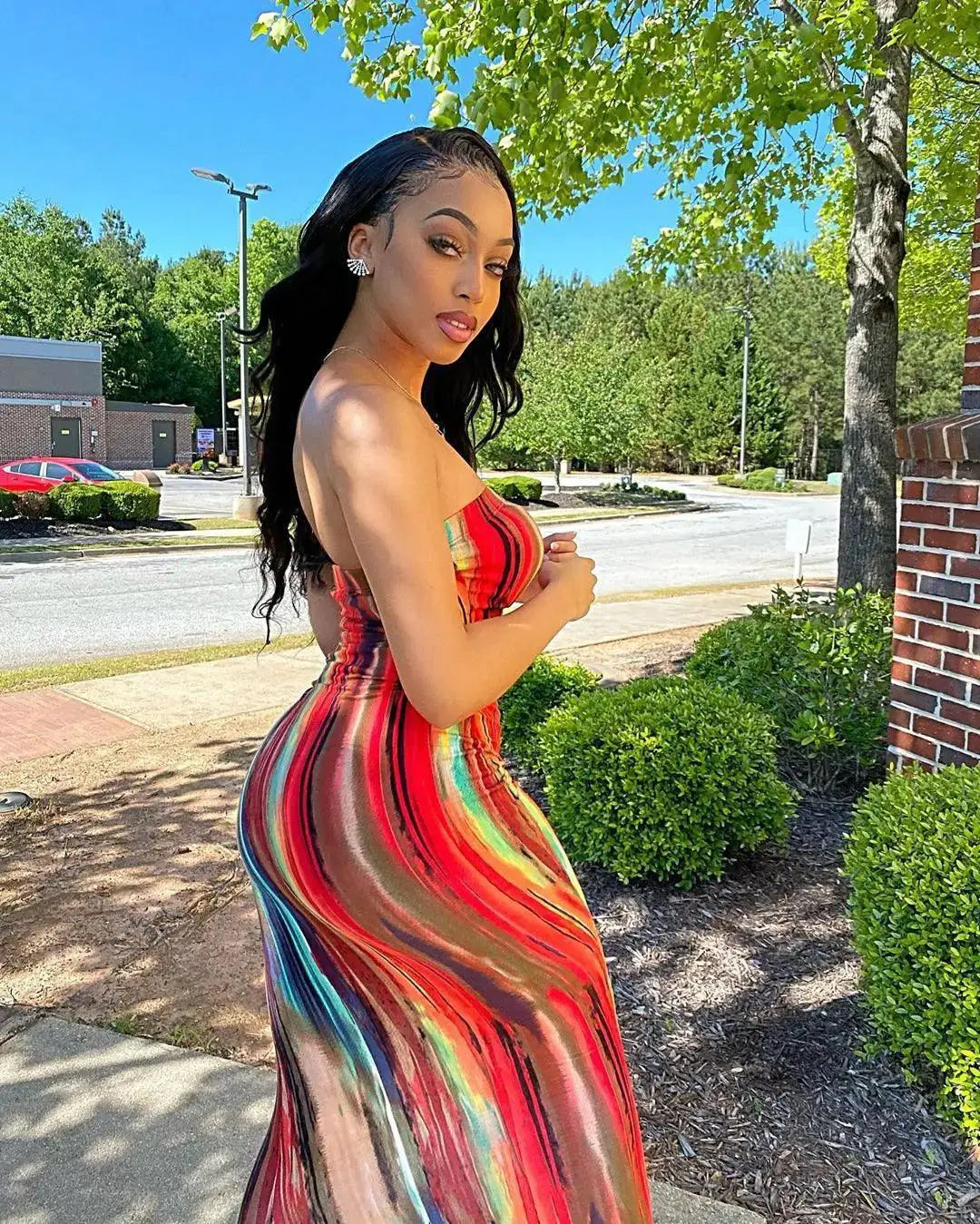 Colorful Tie Dye Maxi Dress Vibrant Summer Fashion Choice