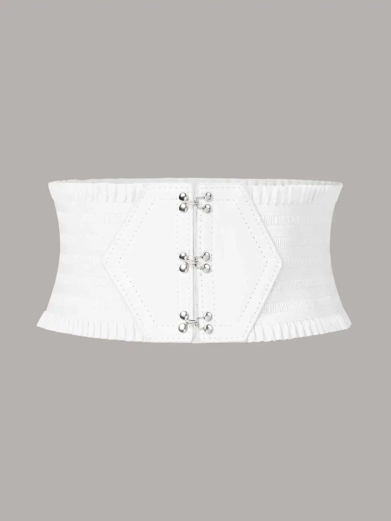 Colorful Triple Buckle Ruffles Belt For Stylish Waist Girdle