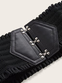 Colorful Triple Buckle Ruffles Belt for Stylish Waist Girdle