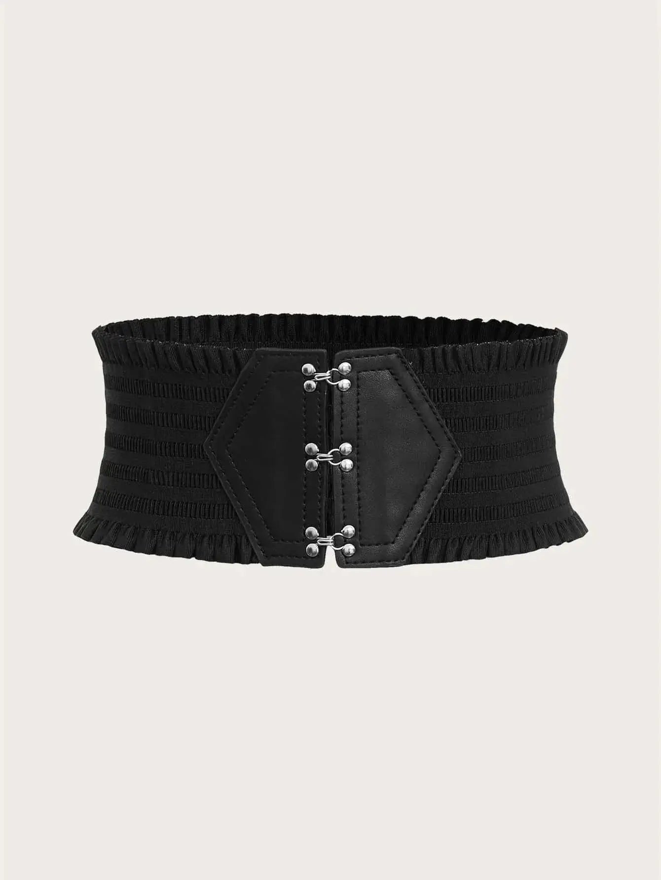 Colorful Triple Buckle Ruffles Belt For Stylish Waist Girdle