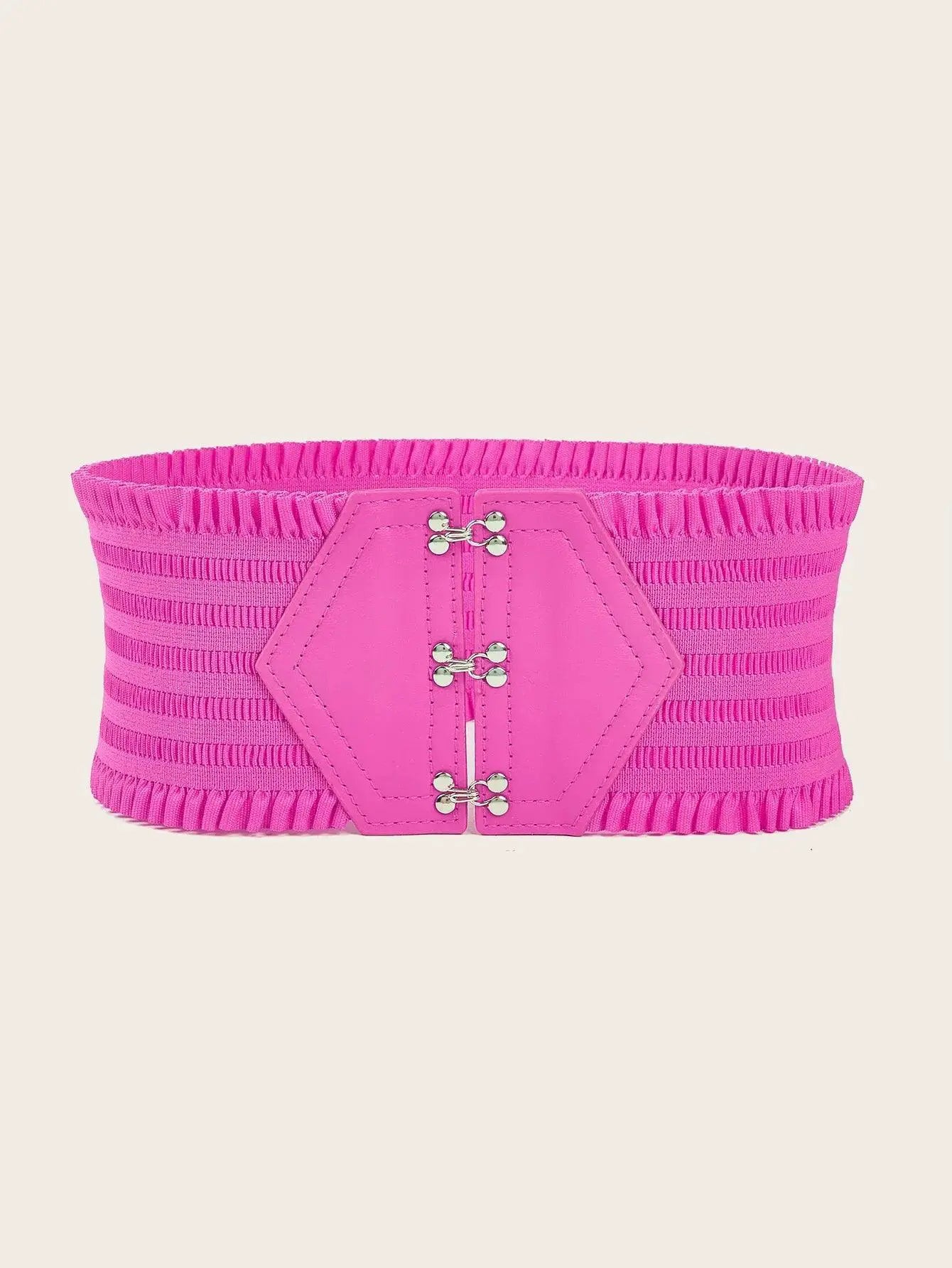 Colorful Triple Buckle Ruffles Belt For Stylish Waist Girdle
