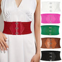 Colorful Triple Buckle Ruffles Belt for Stylish Waist Girdle