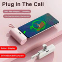 Compact 10000 mAh Fast Charging Power Bank with Built-in Cable