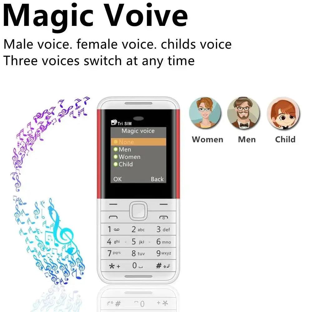 Compact 3 SIM Mini Mobile Phone With Auto Call Recorder