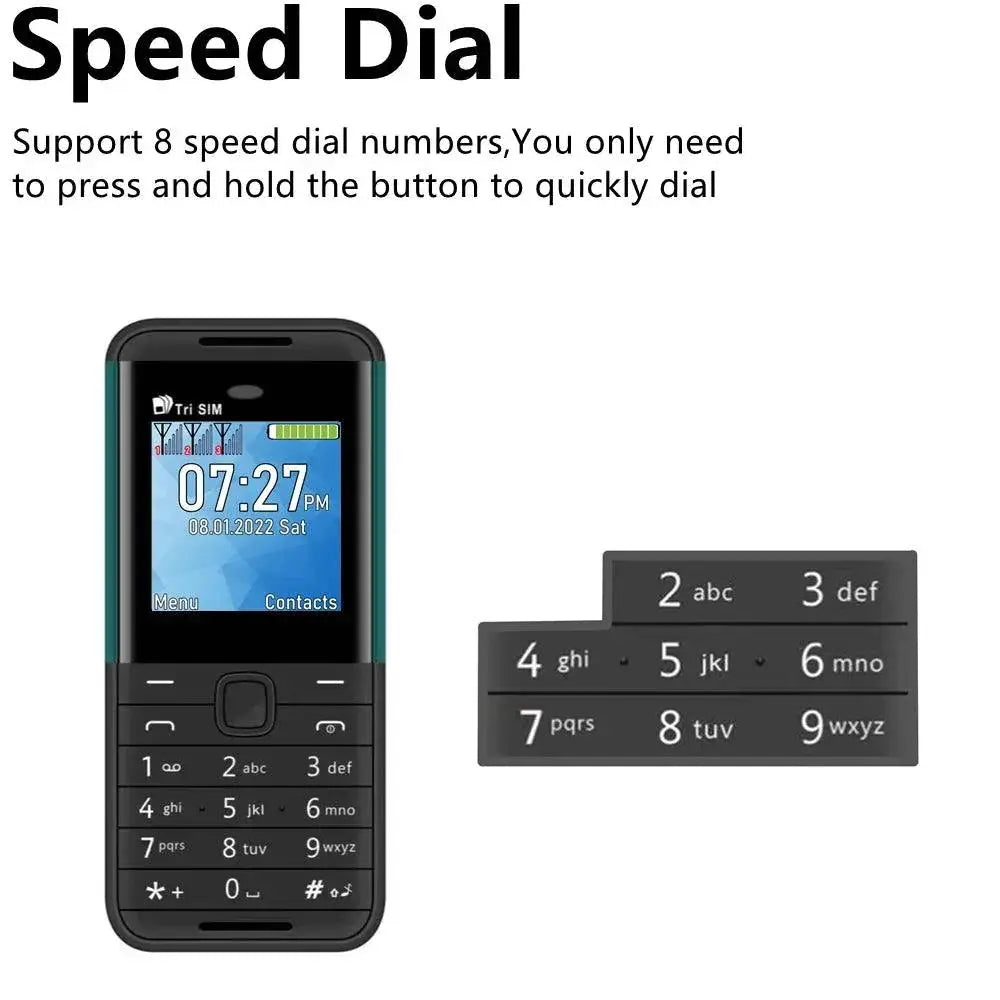 Compact 3 SIM Mini Mobile Phone With Auto Call Recorder