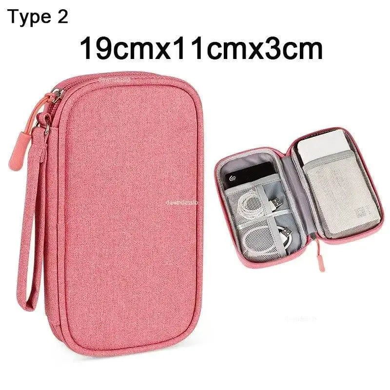 Compact Travel Electronics Organizer Bag Oxford Cloth